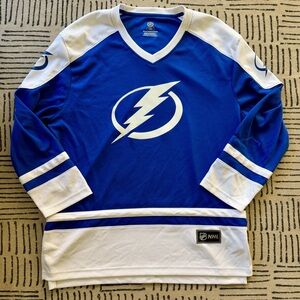 NHL Tampa Bay Lightning Blue and White Hockey Jersey